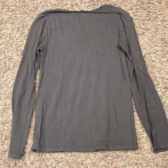 Queen mum scoop neck size medium gray/brown maternity long sleeve shirt - Picture 3 of 5